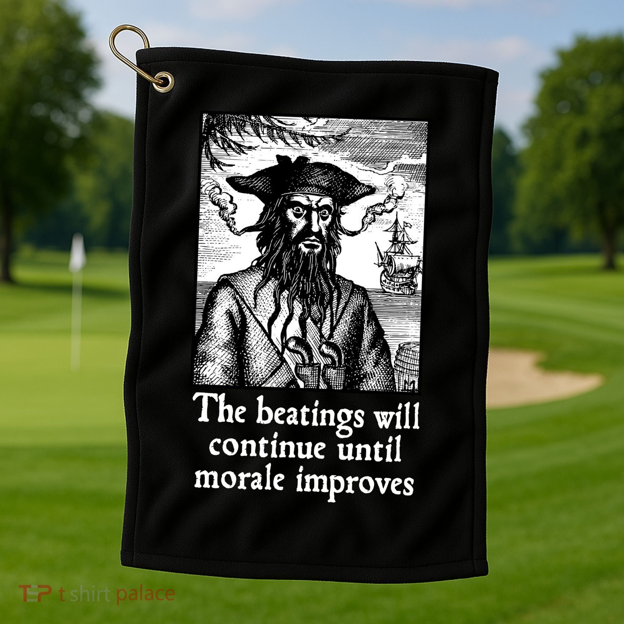 The Beatings Will Continue Until Morale Improves Golf Towel