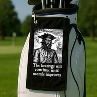 The Beatings Will Continue Until Morale Improves Golf Towel thumb 2