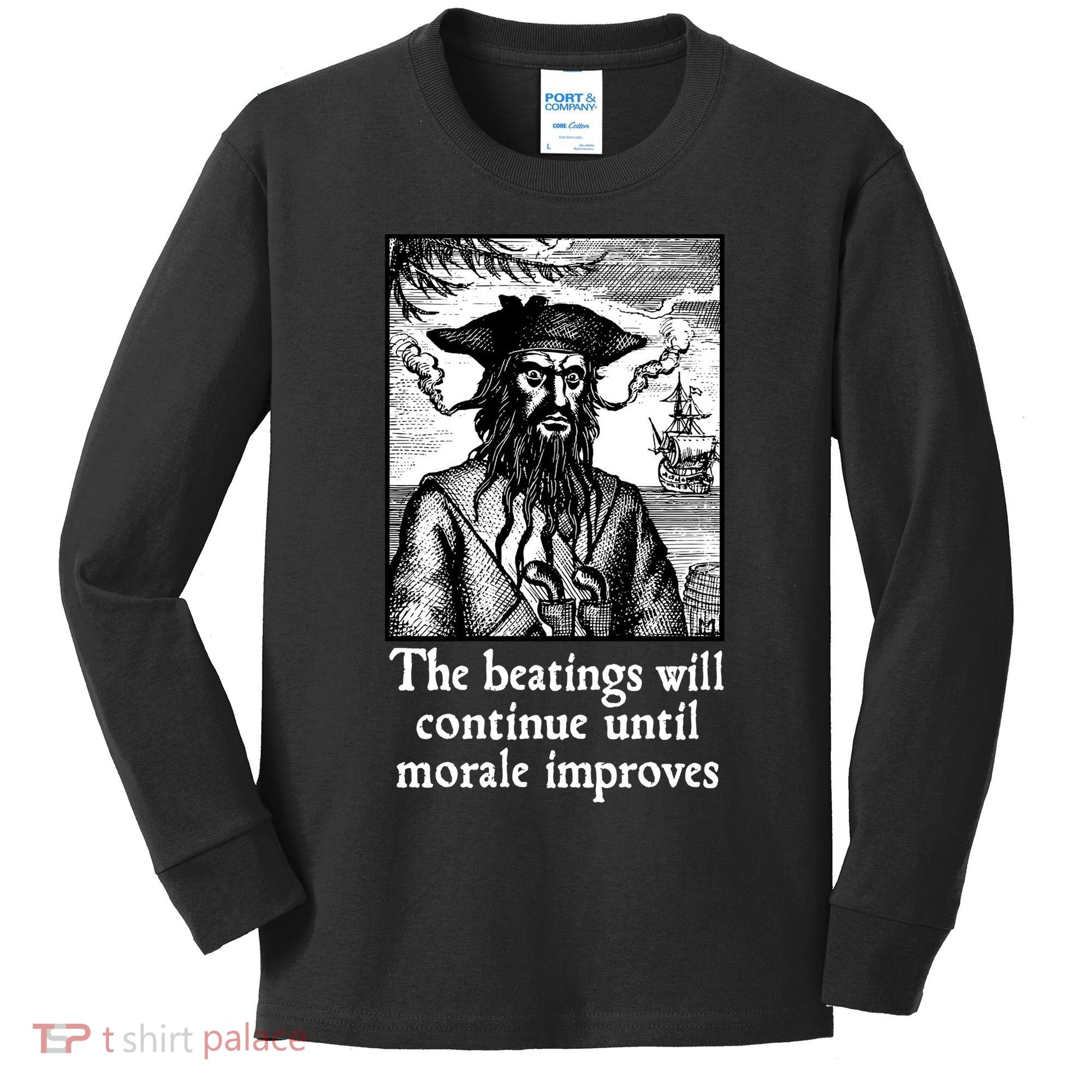 The Beatings Will Continue Until Morale Improves Kids Long Sleeve Shirt