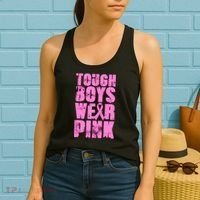 Tough Boyz Wear Pink Support Breast Cancer Awareness Women's Tank Top thumb 2