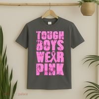 Tough Boyz Wear Pink Support Breast Cancer Awareness T-Shirt thumb 2