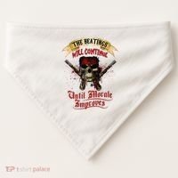 The Beatings Will Continue Until Morale Improves USA-Made Doggie Bandana thumb 0