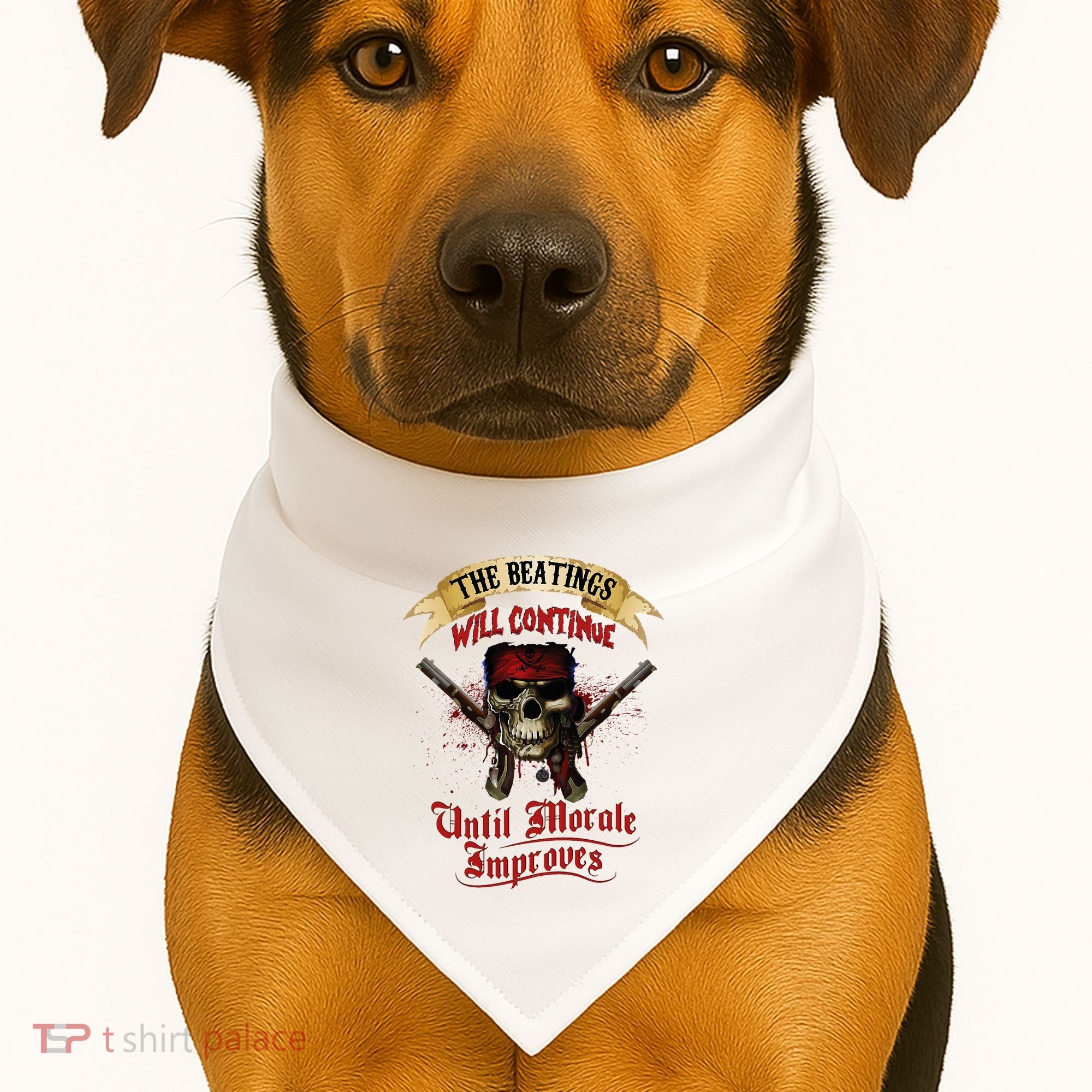 The Beatings Will Continue Until Morale Improves USA-Made Doggie Bandana