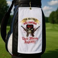 The Beatings Will Continue Until Morale Improves Golf Towel thumb 2