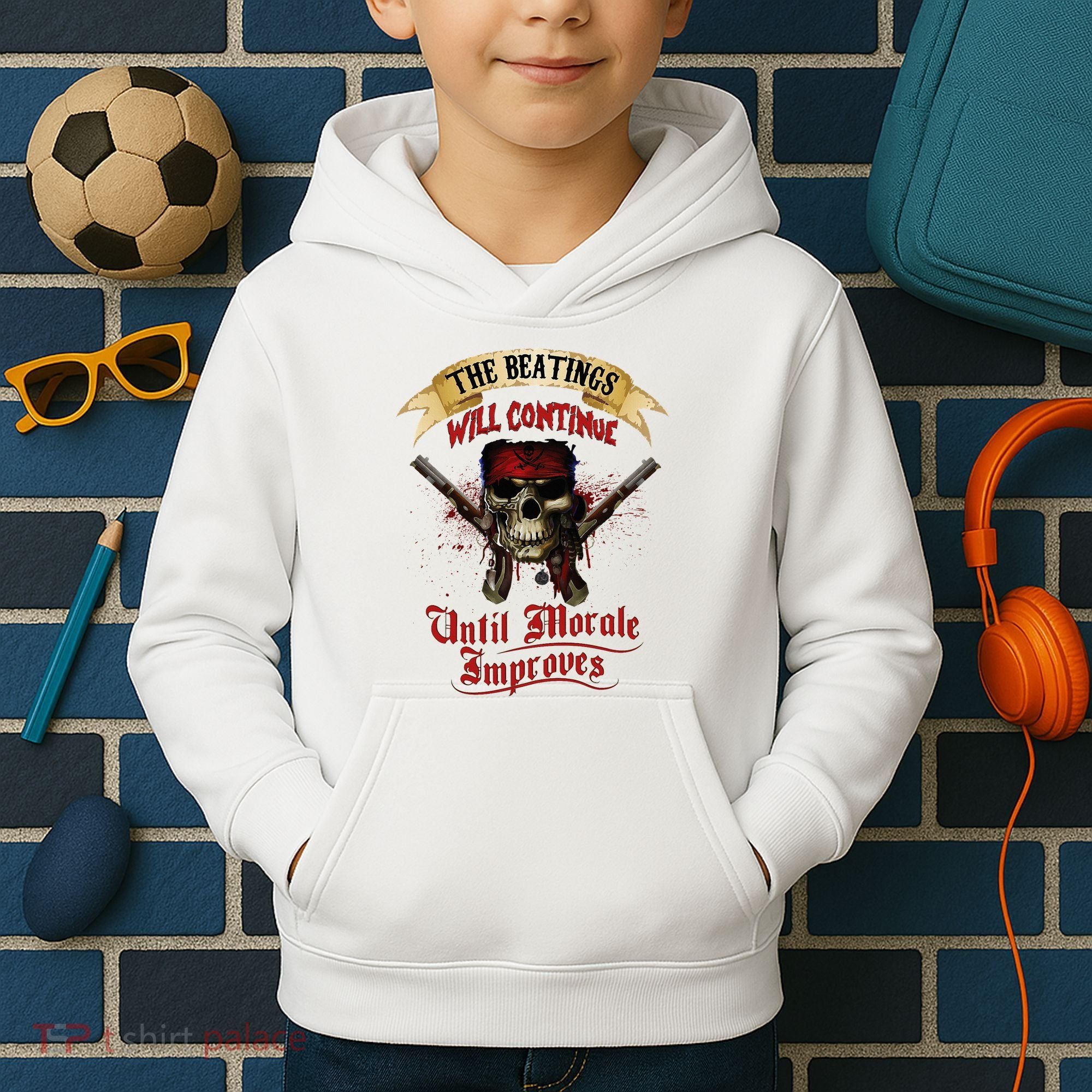 The Beatings Will Continue Until Morale Improves Kids Hoodie