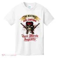 The Beatings Will Continue Until Morale Improves Kids T-Shirt thumb 0