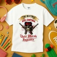 The Beatings Will Continue Until Morale Improves Kids T-Shirt thumb 3