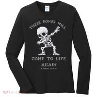 These Bones Will come to Life again Ezekiel 37:4 Bible Verse Women's Long Sleeve Shirt thumb 0