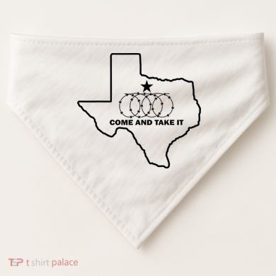 Texas Barbed Wire Come And Take It USA-Made Doggie Bandana