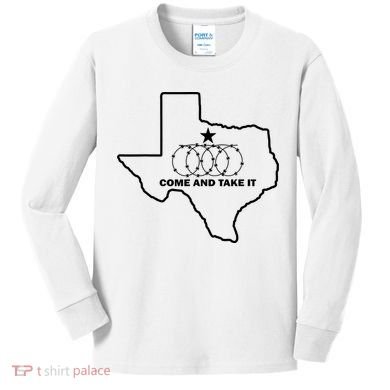 Texas Barbed Wire Come And Take It Kids Long Sleeve Shirt