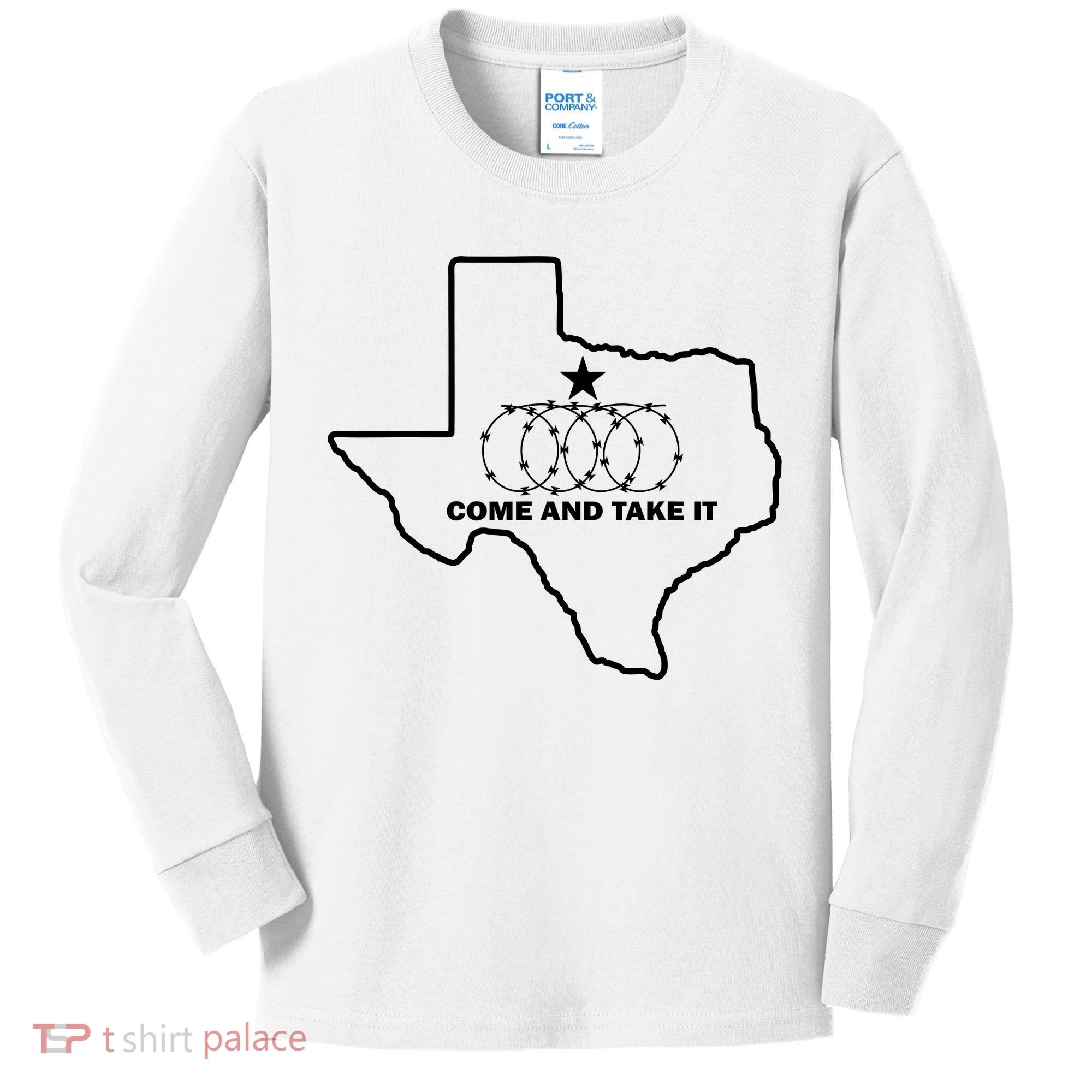 Texas Barbed Wire Come And Take It Kids Long Sleeve Shirt