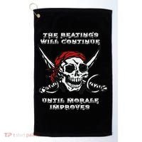 The Beatings Will Continue Until Morale Improves Golf Towel thumb 0