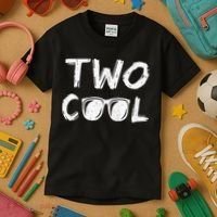 Two Cool 2nd Birthday Gift 2 Year Old Kids T-Shirt thumb 3