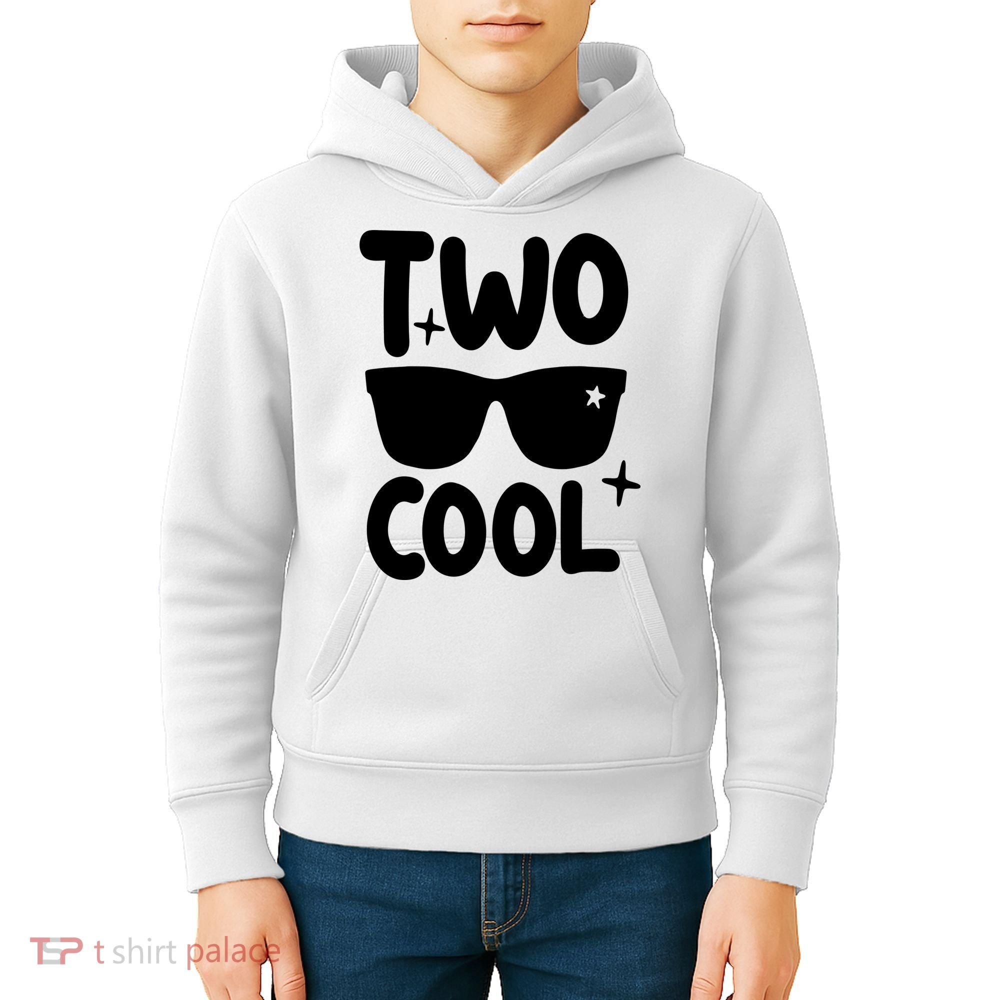 Two Cool 2nd Birthday Gift 2 Year Old Boy Second Bday Kids Hoodie