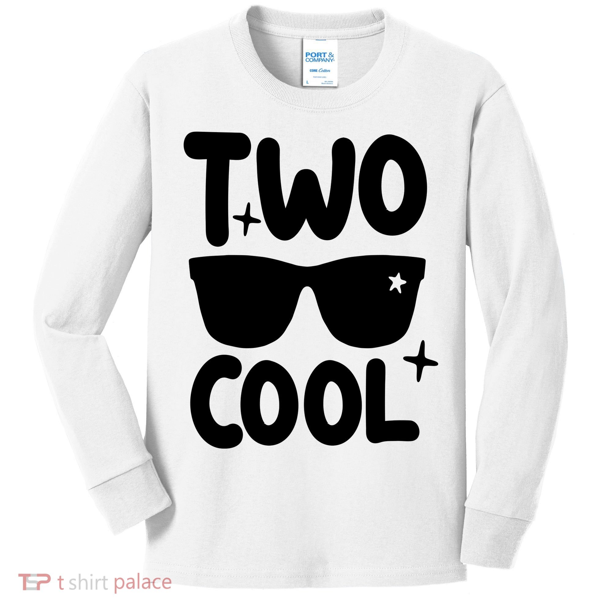 Two Cool 2nd Birthday Gift 2 Year Old Boy Second Bday Kids Long Sleeve Shirt