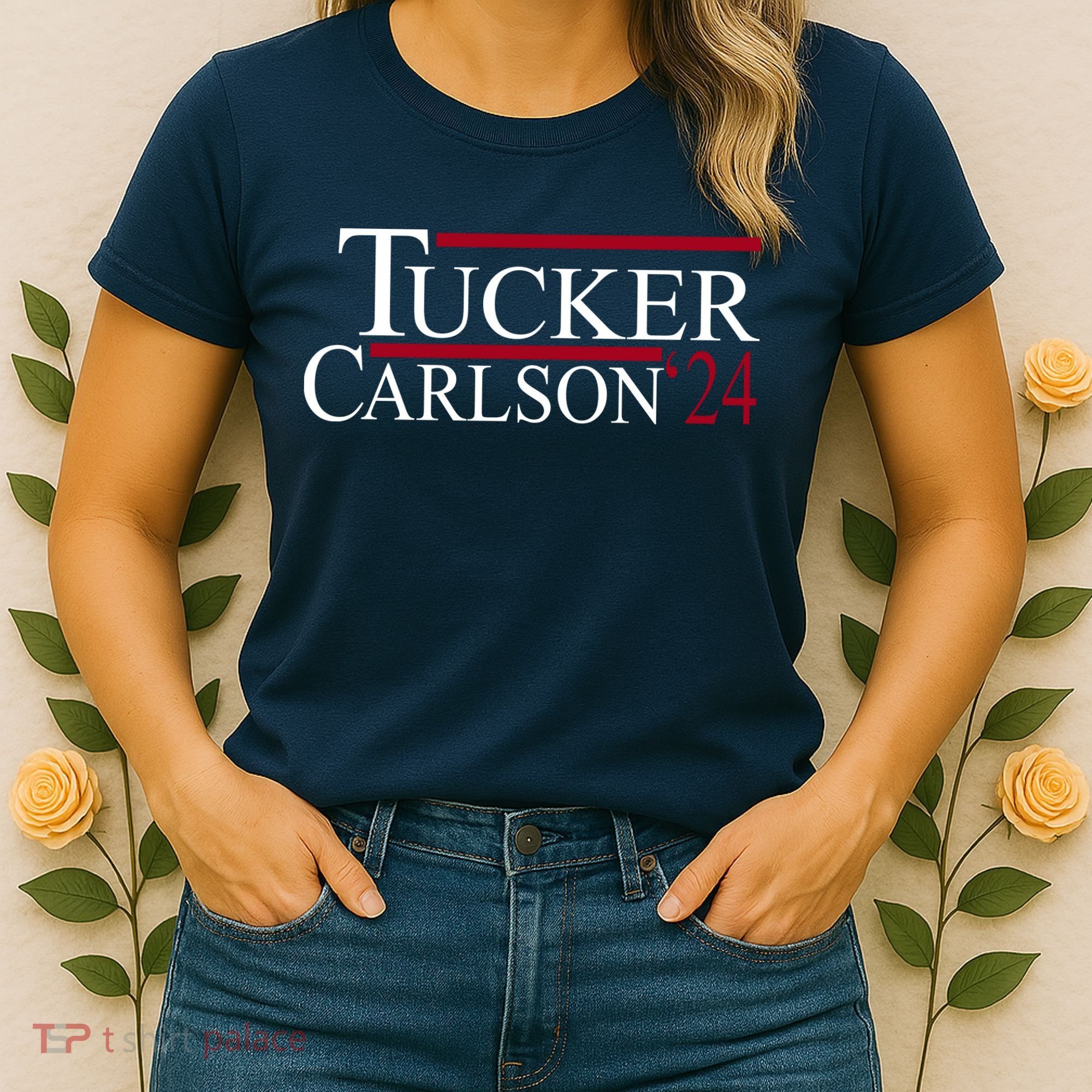 Tucker Carlson 2024 President Elections Political Women's T-Shirt