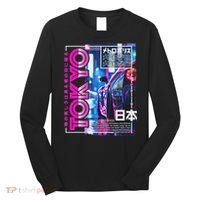 Tokyo City 80s Synthwave Racing Car Japan Tokyo Long Sleeve Shirt thumb 0