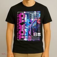 Tokyo City 80s Synthwave Racing Car Japan Tokyo T-Shirt thumb 3