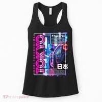 Tokyo City 80s Synthwave Racing Car Japan Tokyo Women's Tank Top thumb 0