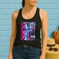 Tokyo City 80s Synthwave Racing Car Japan Tokyo Women's Tank Top thumb 2