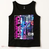 Tokyo City 80s Synthwave Racing Car Japan Tokyo Tank Top thumb 2