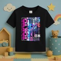Tokyo City 80s Synthwave Racing Car Japan Tokyo Toddler T-Shirt thumb 3