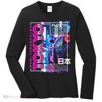 Tokyo City 80s Synthwave Racing Car Japan Tokyo Women's Long Sleeve Shirt thumb 0