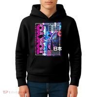 Tokyo City 80s Synthwave Racing Car Japan Tokyo Kids Hoodie thumb 4