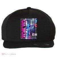 Tokyo City 80s Synthwave Racing Car Japan Tokyo Wool Snapback Cap thumb 0