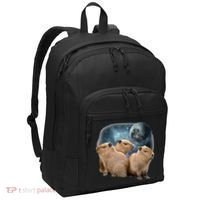Three Capybaras And Moon Funny Capybara Humor Parody Port Authority Basic Backpack thumb 0