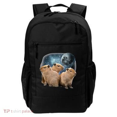 Three Capybaras And Moon Funny Capybara Humor Parody Backpack