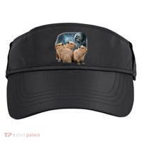 Three Capybaras And Moon Funny Capybara Humor Parody Adult Drive Performance Visor thumb 0