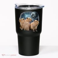 Three Capybaras And Moon Funny Capybara Humor Parody Tumbler thumb 0