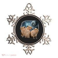 Three Capybaras And Moon Funny Capybara Humor Parody Ornament thumb 0