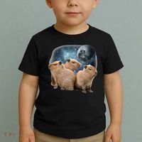 Three Capybaras And Moon Funny Capybara Humor Parody Toddler T-Shirt thumb 2