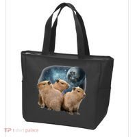 Three Capybaras And Moon Funny Capybara Humor Parody Tote Bag thumb 3