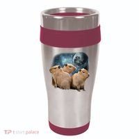 Three Capybaras And Moon Funny Capybara Humor Parody 16oz Travel Tumbler thumb 0