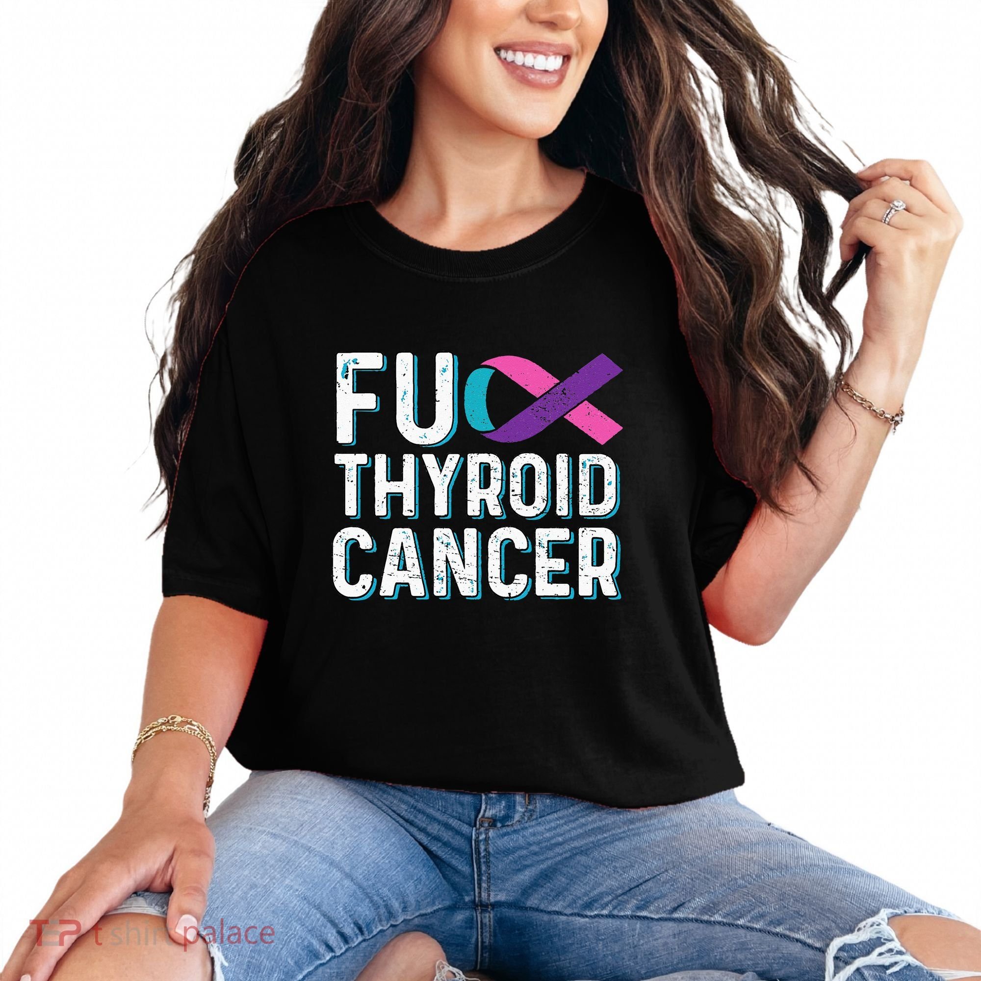 Thyroid Cancer Awareness Products Thyroid Cancer Survivor Comfort Colors T-Shirt
