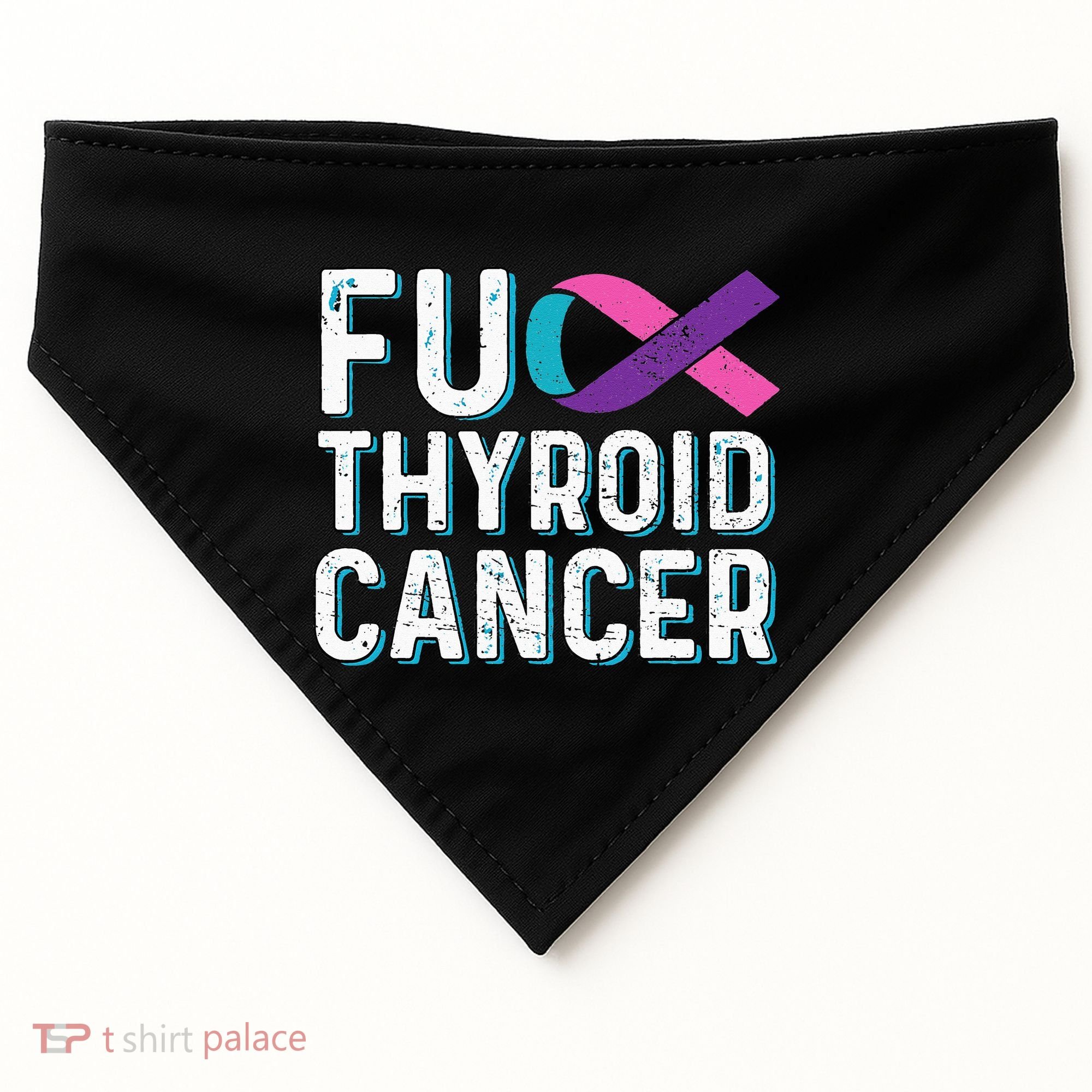 Thyroid Cancer Awareness Products Thyroid Cancer Survivor USA-Made Doggie Bandana