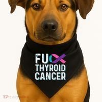 Thyroid Cancer Awareness Products Thyroid Cancer Survivor USA-Made Doggie Bandana thumb 1
