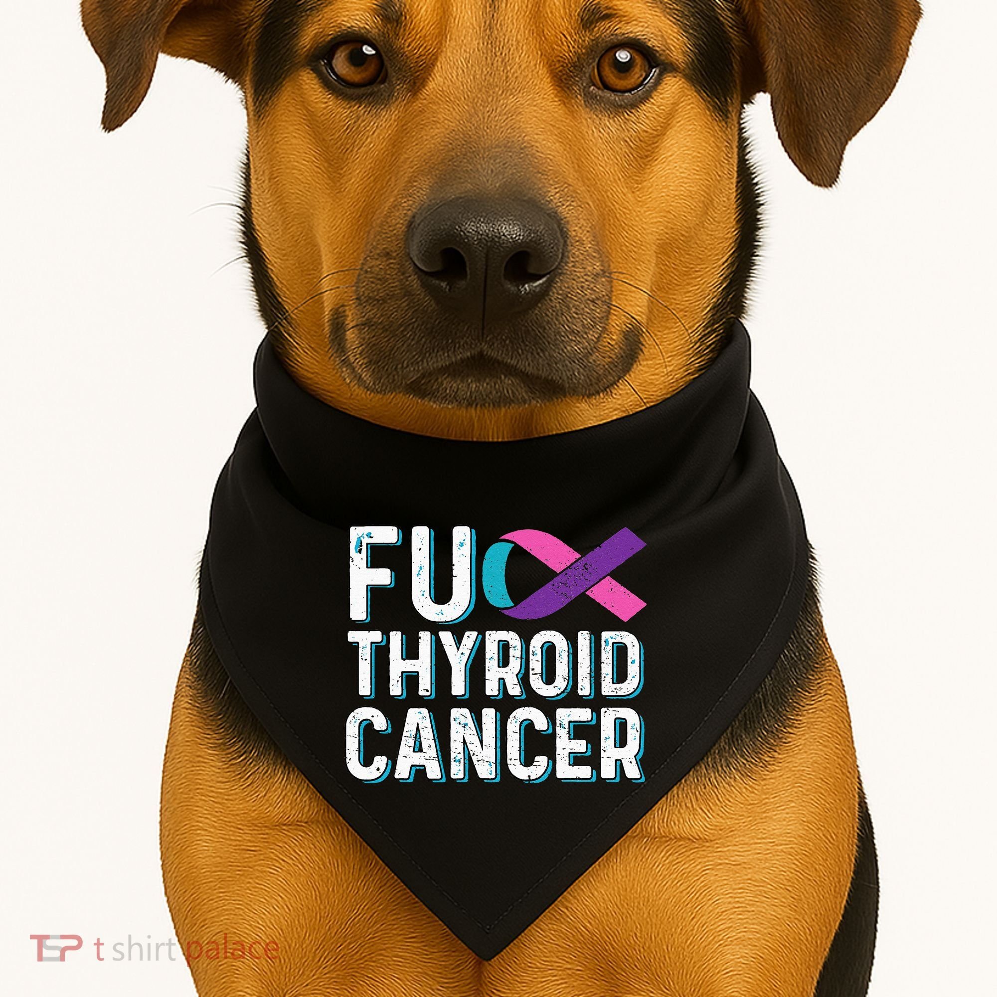 Thyroid Cancer Awareness Products Thyroid Cancer Survivor USA-Made Doggie Bandana