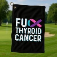 Thyroid Cancer Awareness Products Thyroid Cancer Survivor Golf Towel thumb 1