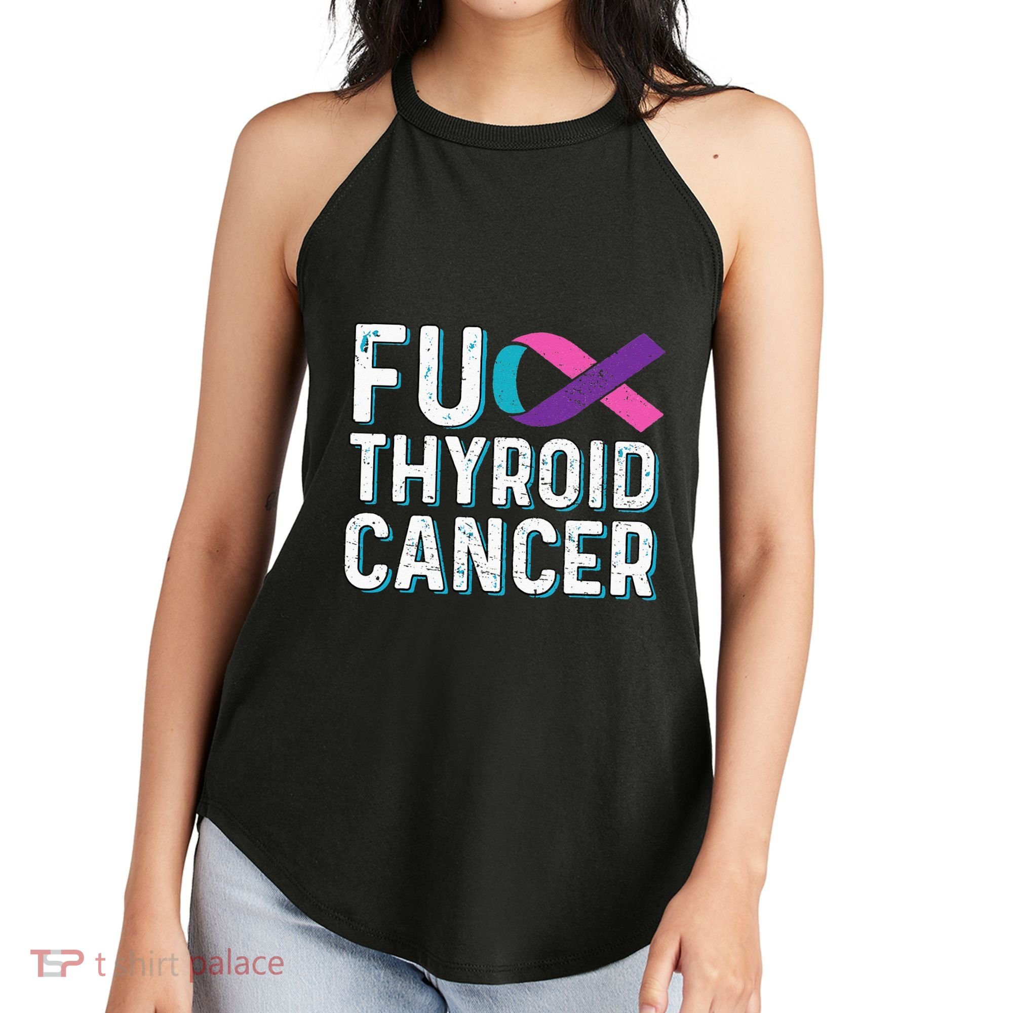 Thyroid Cancer Awareness Products Thyroid Cancer Survivor Women's Perfect Tri Rocker Tank
