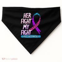 Thyroid Cancer Awareness Ribbon Endocrinologist Gift Idea USA-Made Doggie Bandana thumb 0