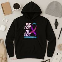 Thyroid Cancer Awareness Ribbon Endocrinologist Gift Idea Hoodie thumb 3