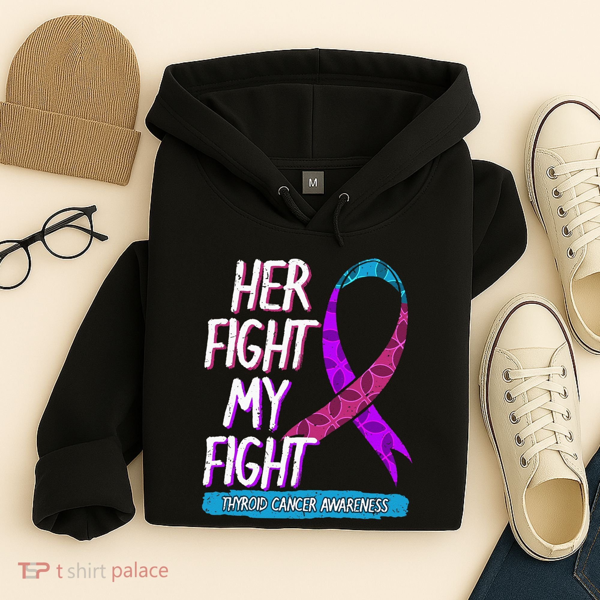 Thyroid Cancer Awareness Ribbon Endocrinologist Gift Idea Hoodie