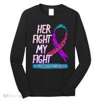 Thyroid Cancer Awareness Ribbon Endocrinologist Gift Idea Long Sleeve Shirt thumb 0