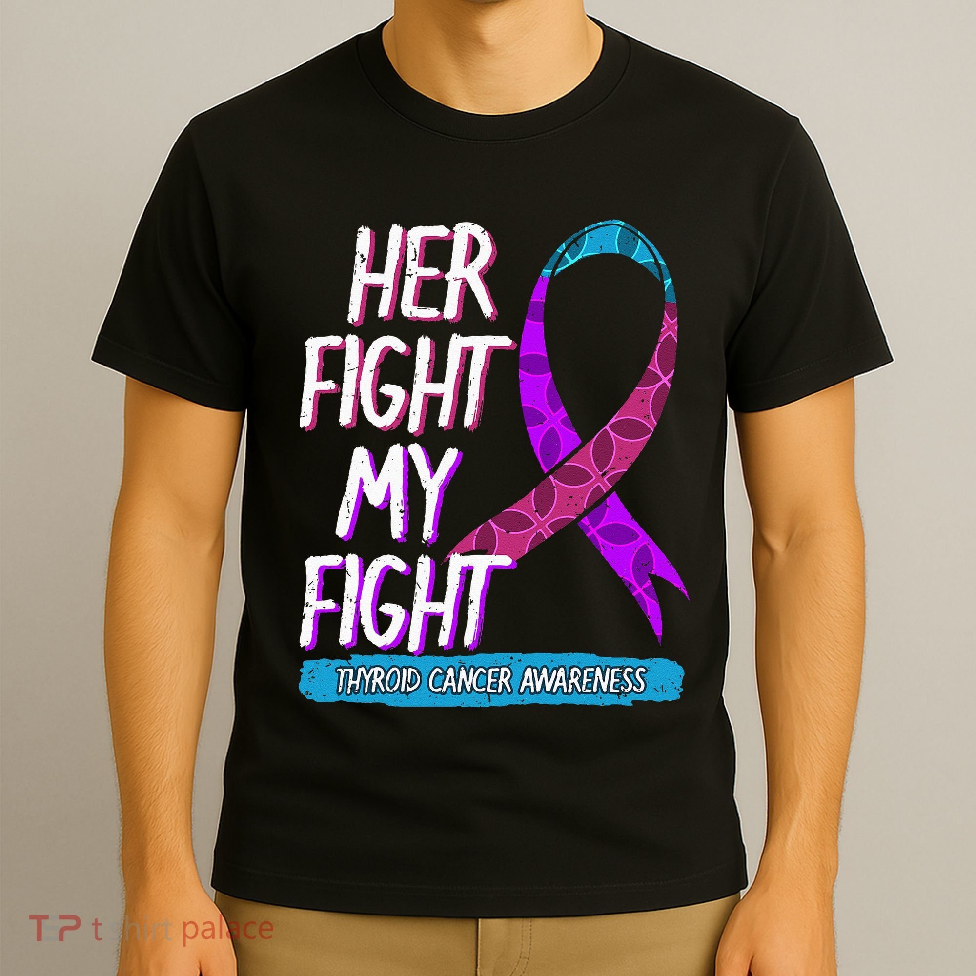 Thyroid Cancer Awareness Ribbon Endocrinologist Gift Idea T-Shirt