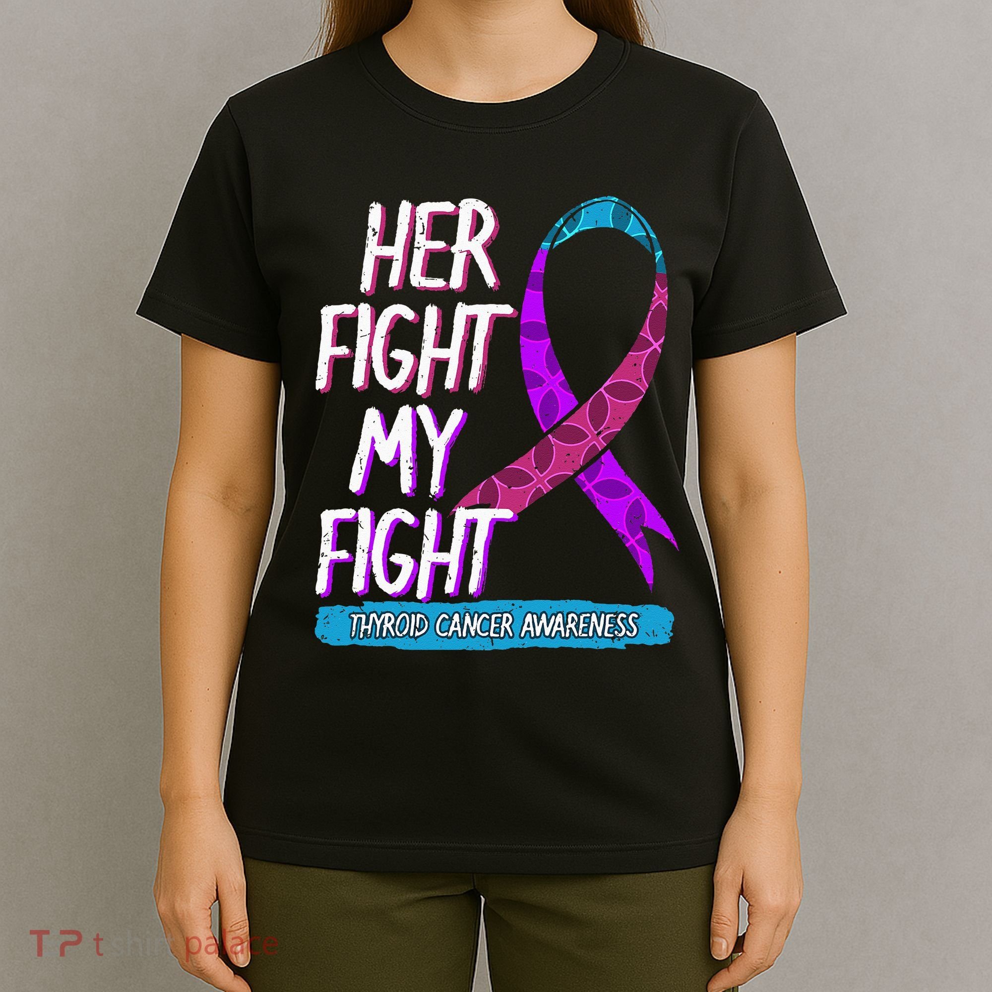 Thyroid Cancer Awareness Ribbon Endocrinologist Gift Idea T-Shirt