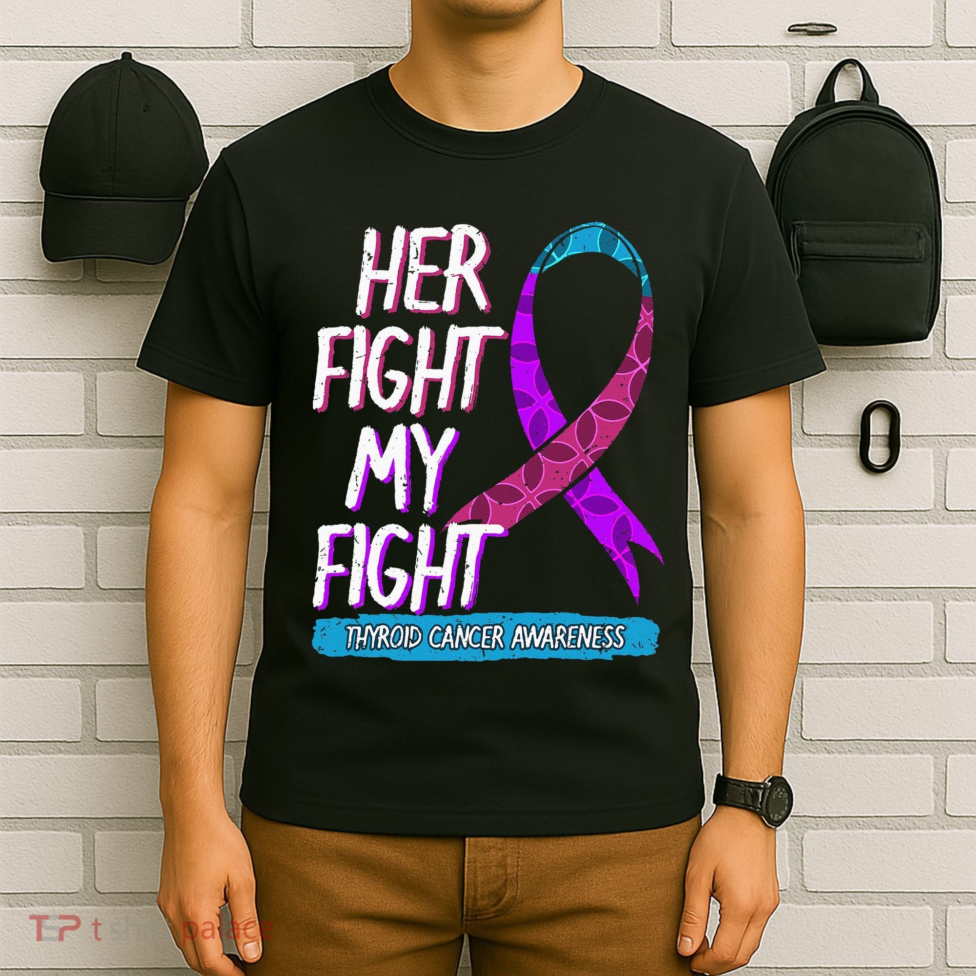 Thyroid Cancer Awareness Ribbon Endocrinologist Gift Idea T-Shirt